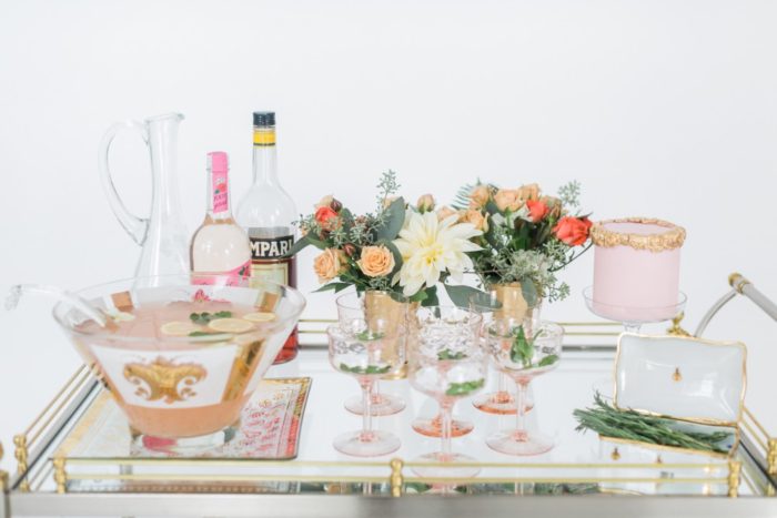 Styled bar cart for a wedding | Photography ©AlexisJuneWeddings |