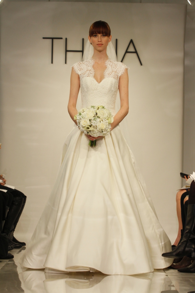 Bernadette by Theia Lace Bodice Wedding Dress Bernadette by Theia Lace Bodice Wedding Dress