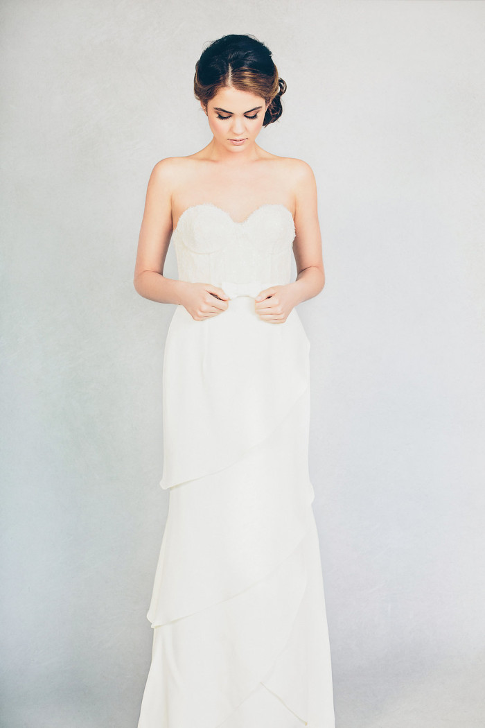 Elizabeth Stuart 'Farrah' strapless wedding gown | Photography by Jessica Withey