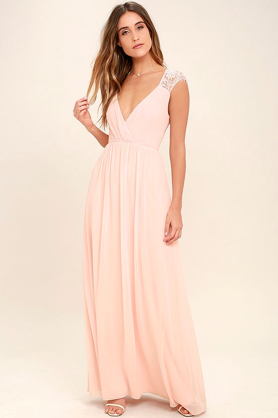 Blush Lace Maxi Dress