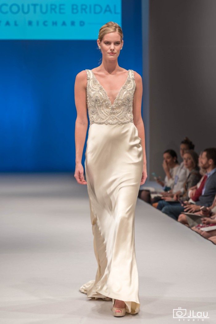 Silk Charmeuse fit and flare Wedding Gown Wedding Dress by Amare Couture
