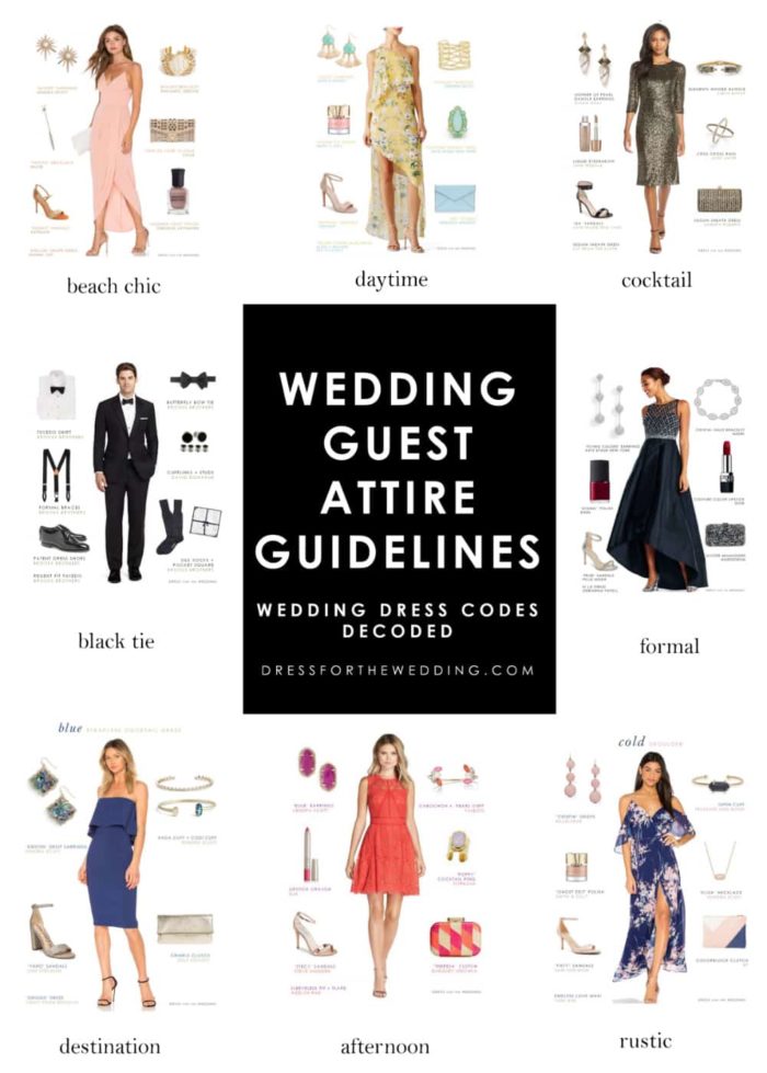 wedding guest attire guidelines dress codes