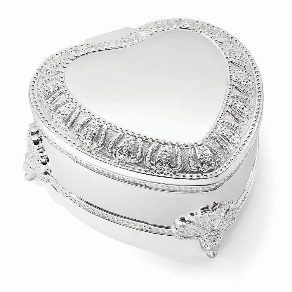 Silver-Plated Heart Jewelry Box
